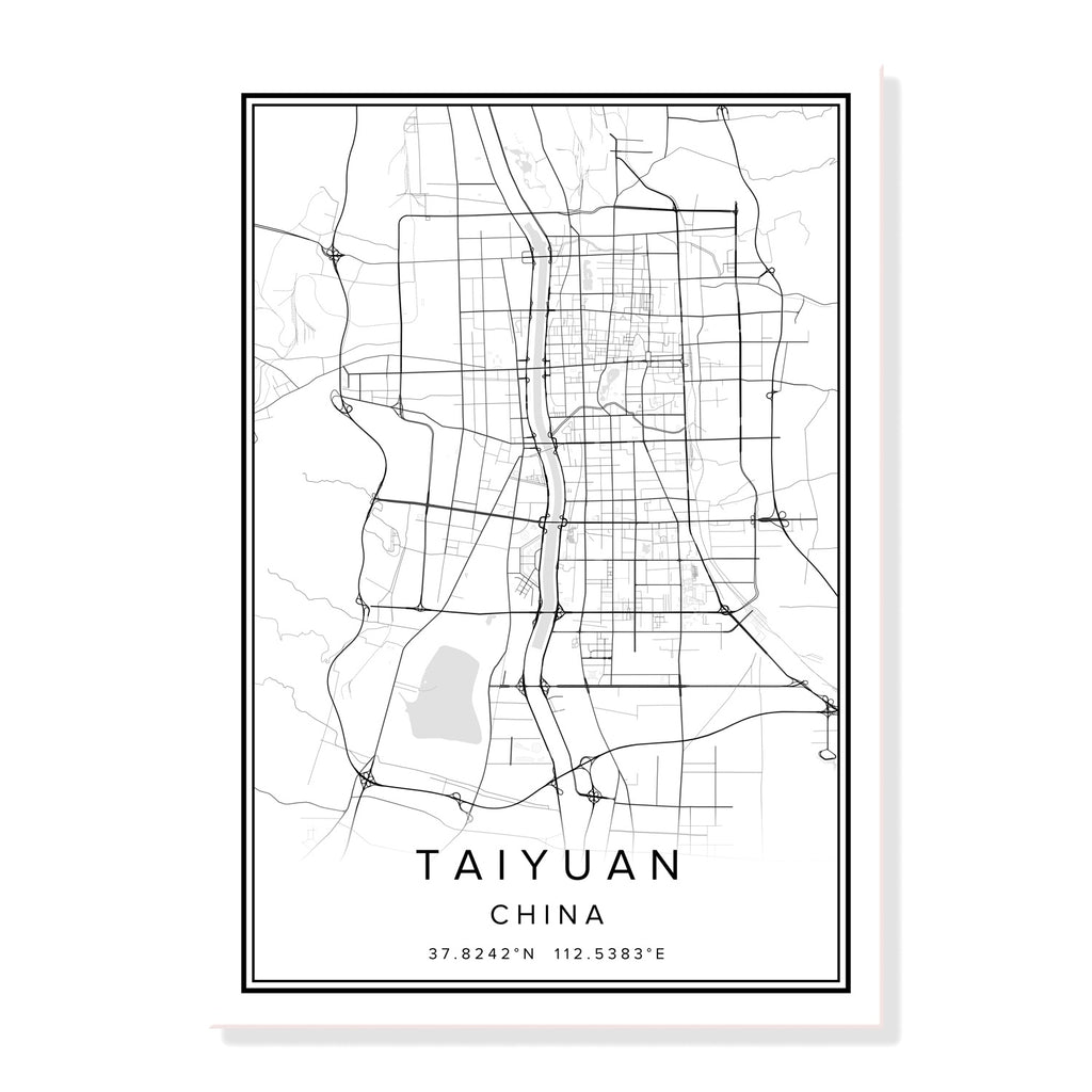 China Qingdao City Map Wall Art Canvas