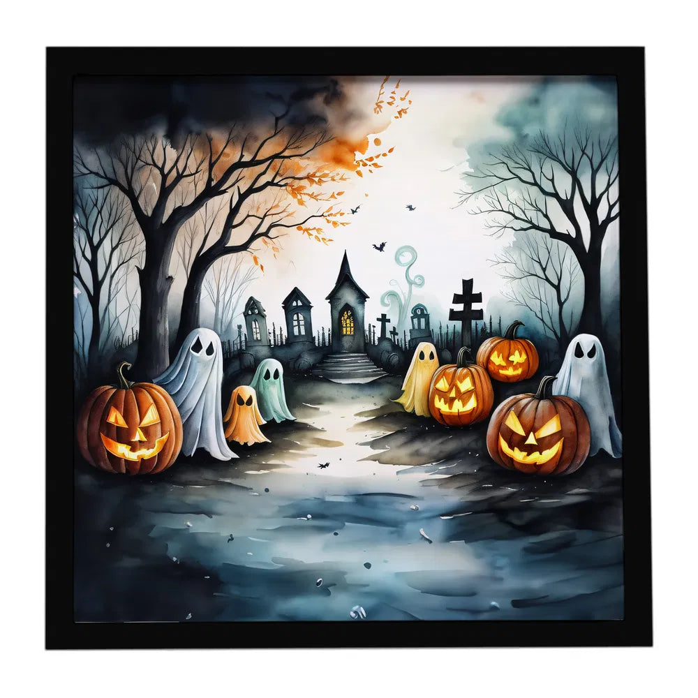 Ghosts Halloween Framed Metal Print