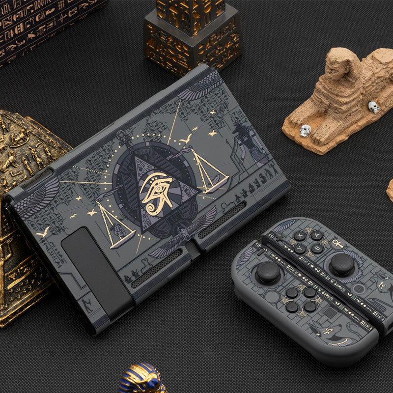Mysterious Egypt SwiTch Protective Shell Black Hard Cover Back Grip Controller Split Housing Case