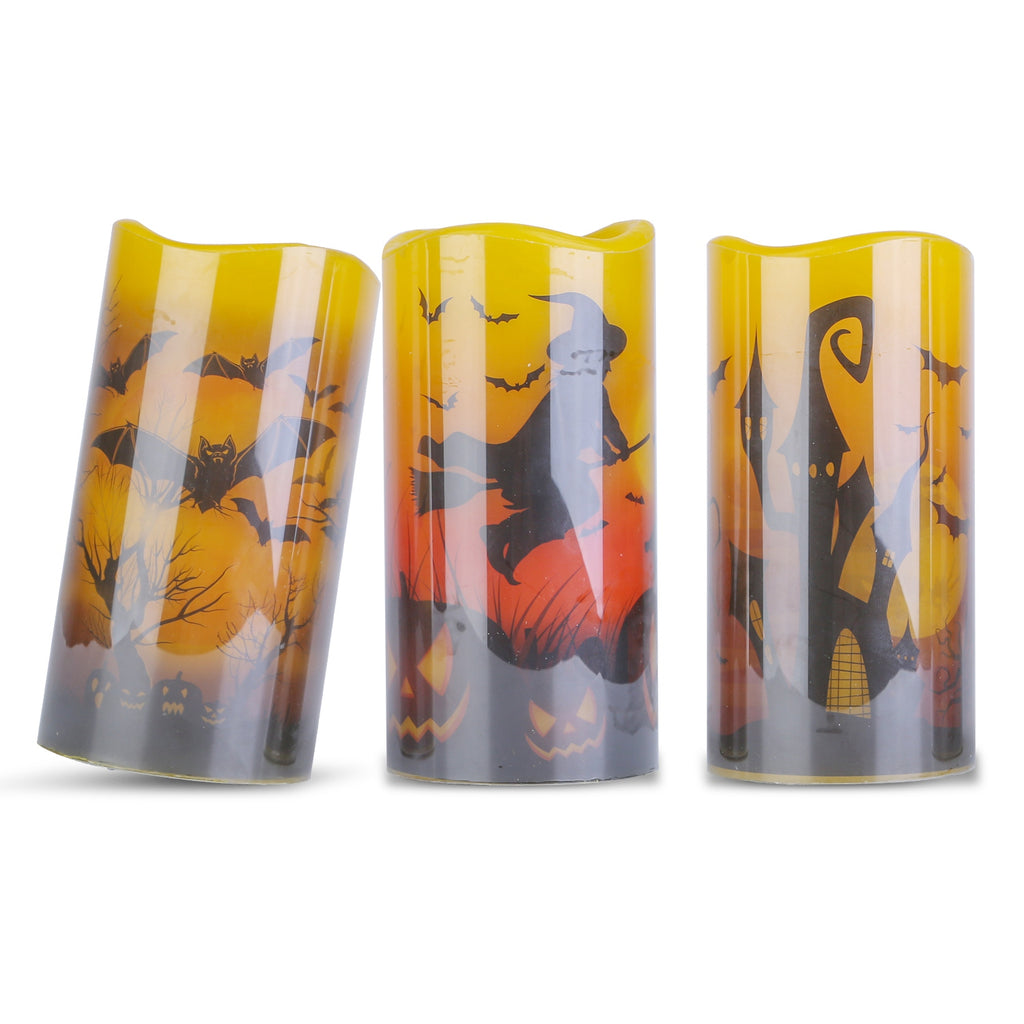 Halloween Flameless Candle Lamps, Set of 3 with 6-Hour Timer – image 11