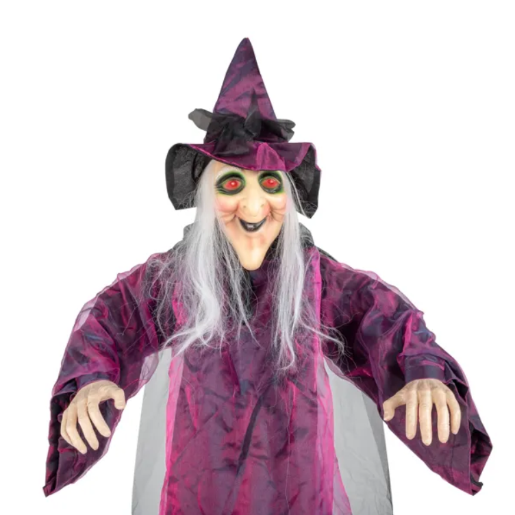 Life-Size 71 in Hanging Talking Witch with Light-Up Eyes – image 7