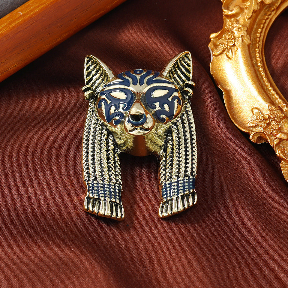 Vintage Court Antique Cleopatra Drip Glazed Enamel Brooch