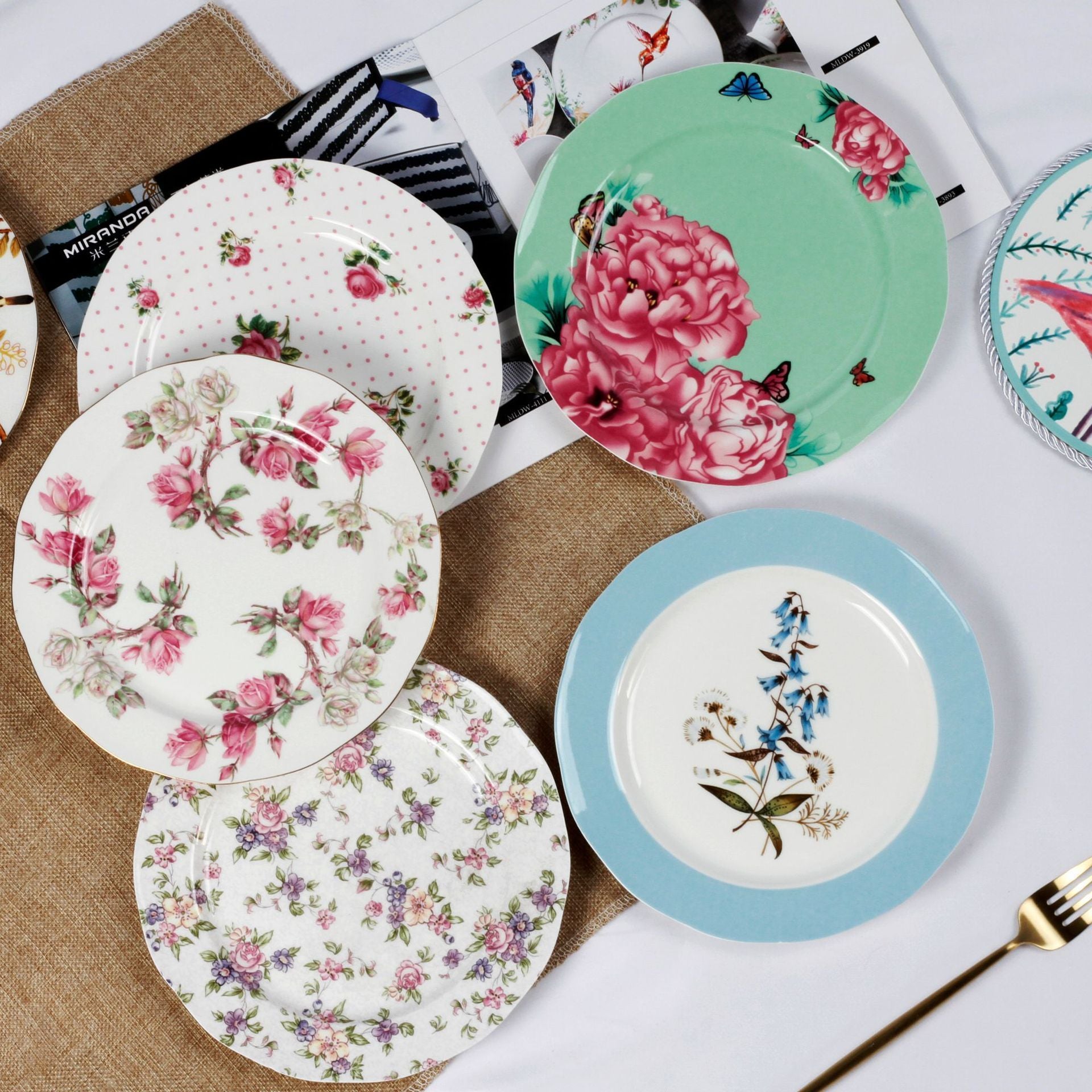 Creative Bone China Plate Household Ceramic Flat Plate