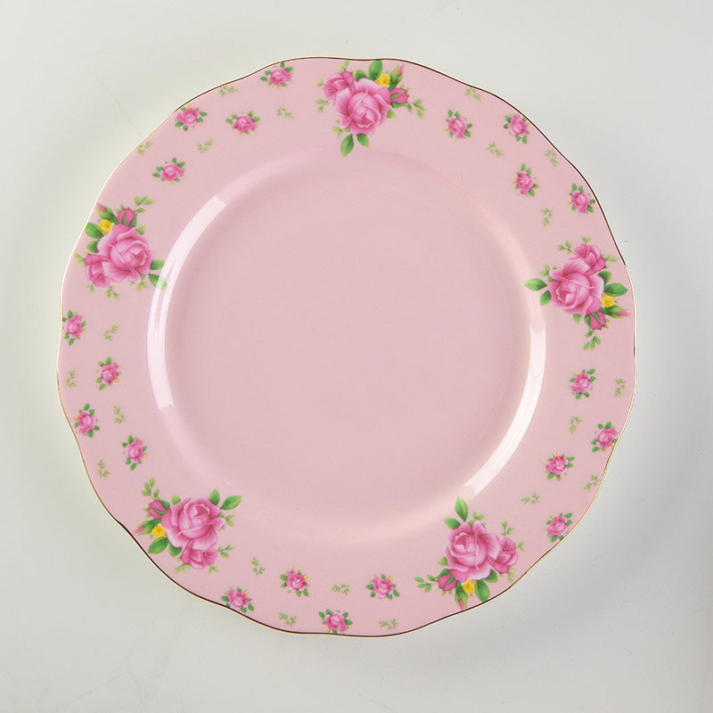 Creative Bone China Plate Household Ceramic Flat Plate