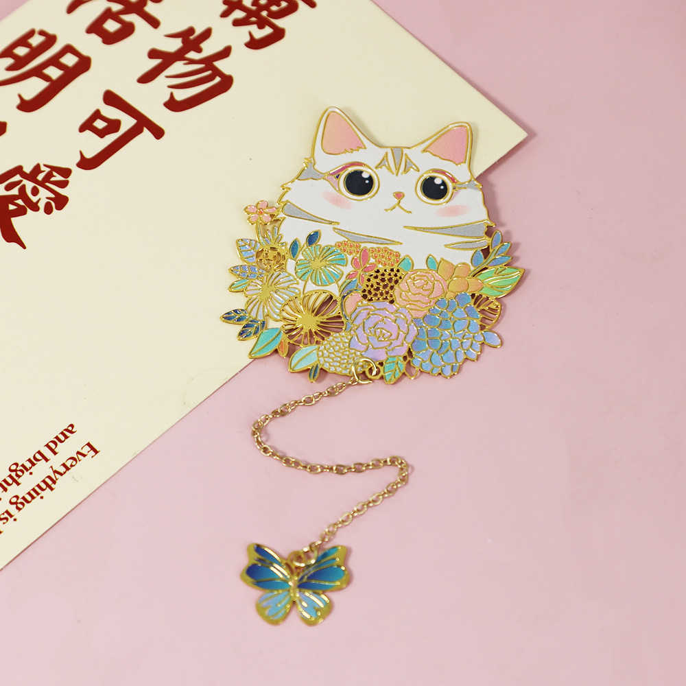 Cute Cat Metal Creative Art China-Chic Bookmark