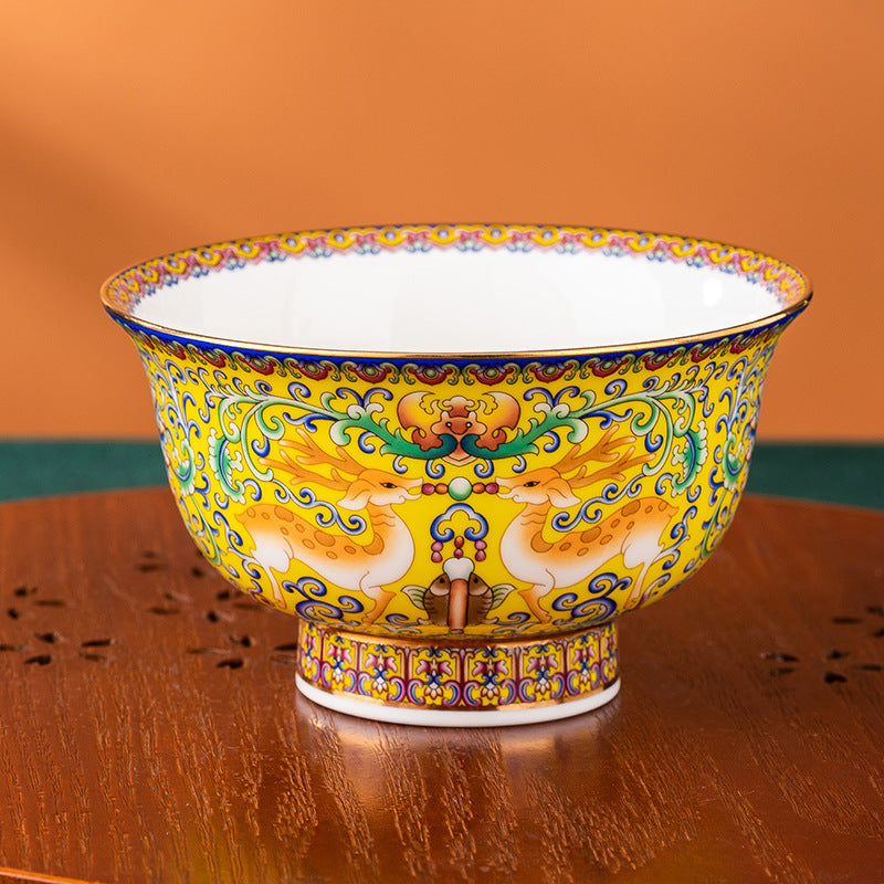 Elk Bone China National Pomegranate Bowl