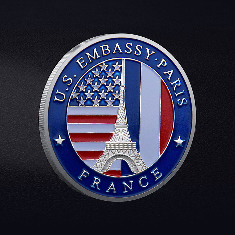 US Embassy In Paris France Gold Coin Commemorative Medal