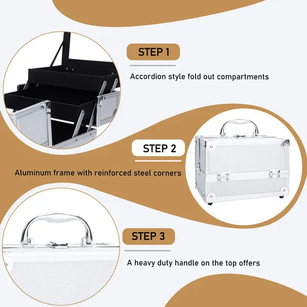 Aluminum Makeup Train Case, product photo 1