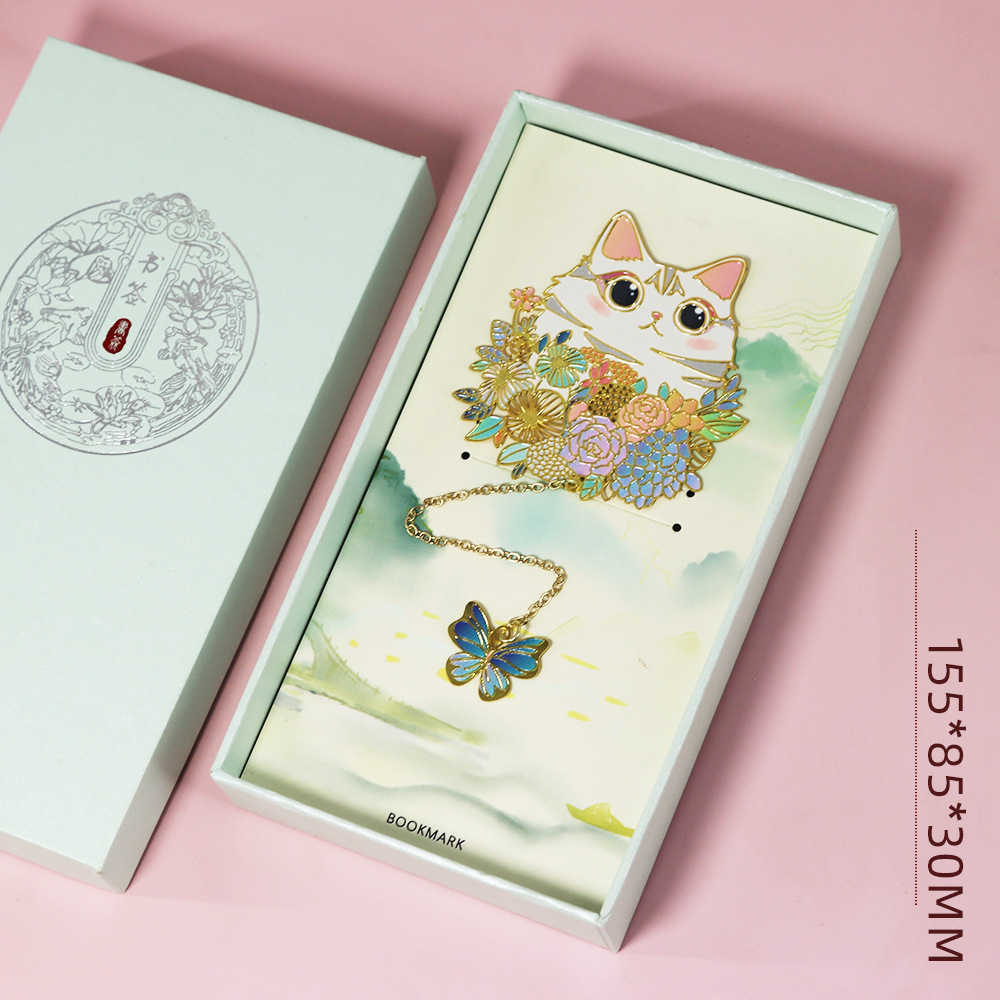Cute Cat Metal Creative Art China-Chic Bookmark