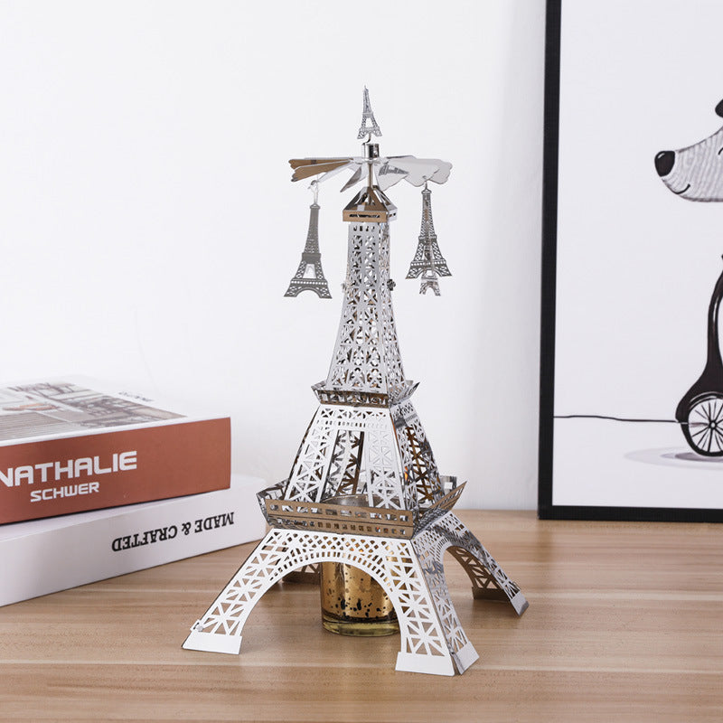 Paris Tower Aromatherapy Revolving Scenic Lantern Rotating Candlestick
