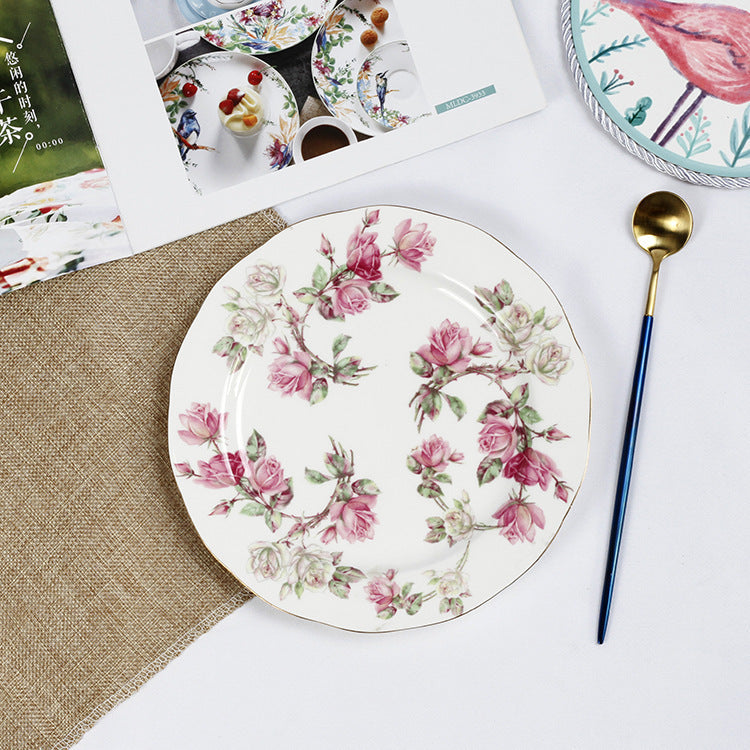 Creative Bone China Plate Household Ceramic Flat Plate