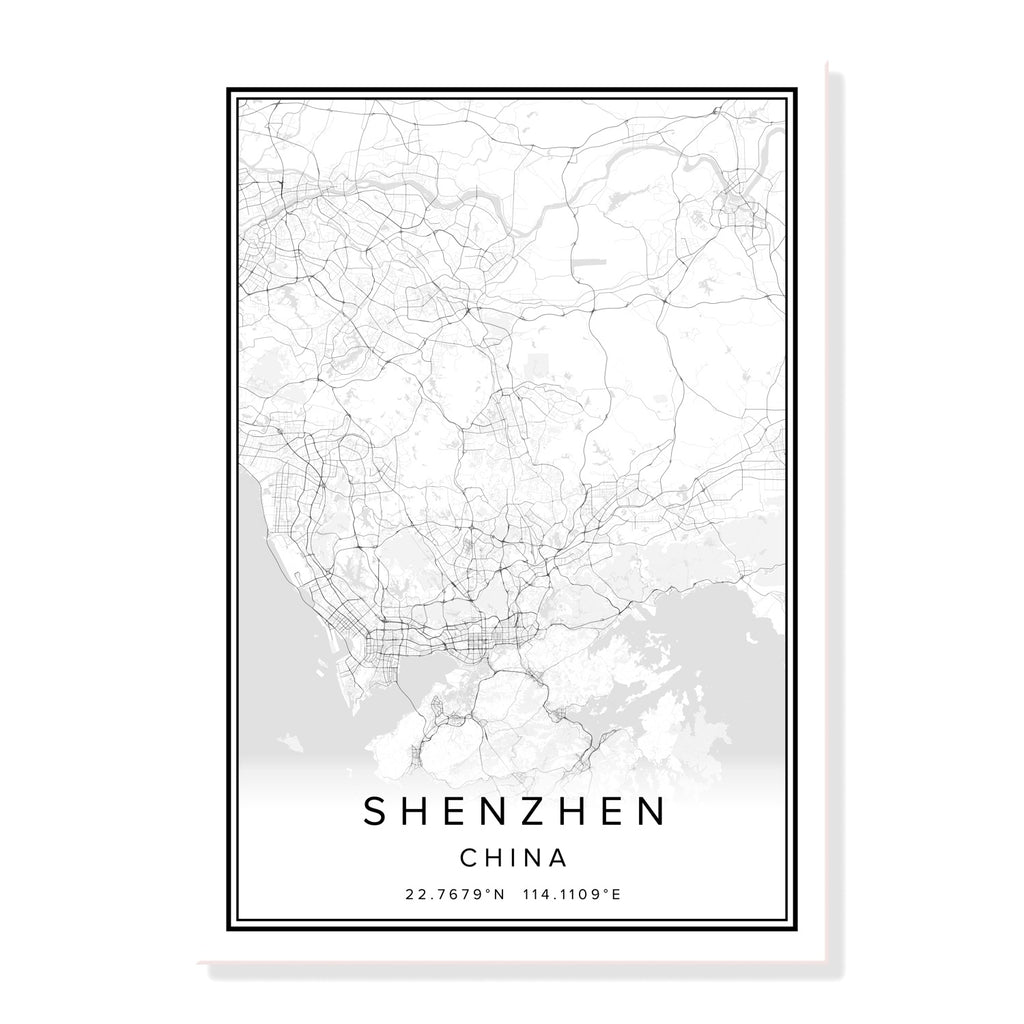 China Qingdao City Map Wall Art Canvas