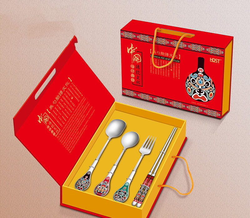 Peking Opera Mask Tableware Chopsticks Bowl China