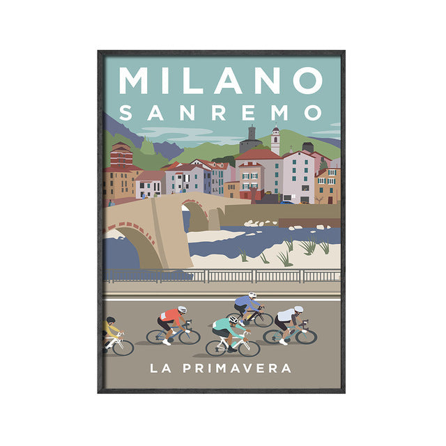 Retro Sports Bike Pictures Home Decor Paris Wall Art Printing Pictures Landscape Painting Monuments Bikers