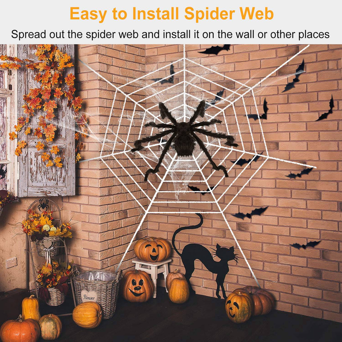 Giant 49 in Halloween Spider with 126 in Stretch Web – image 4