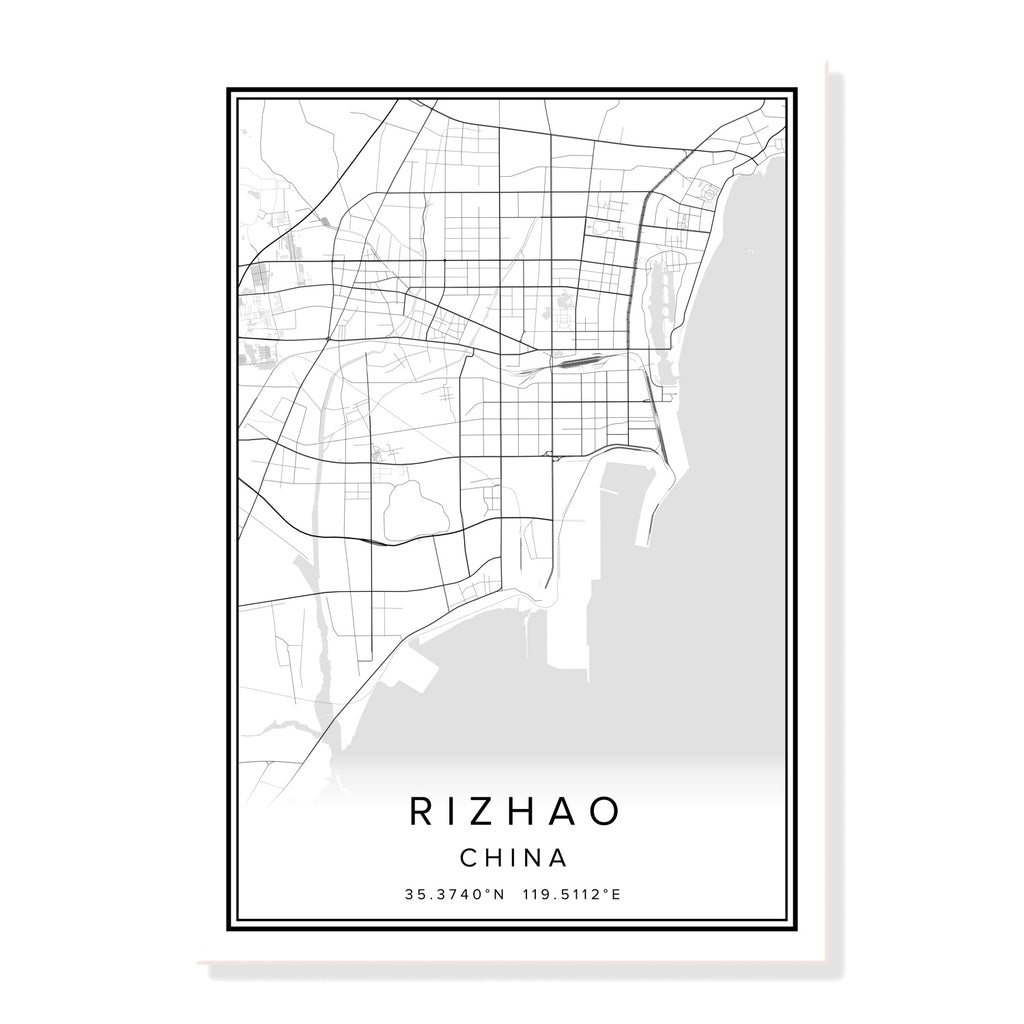 China Qingdao City Map Wall Art Canvas