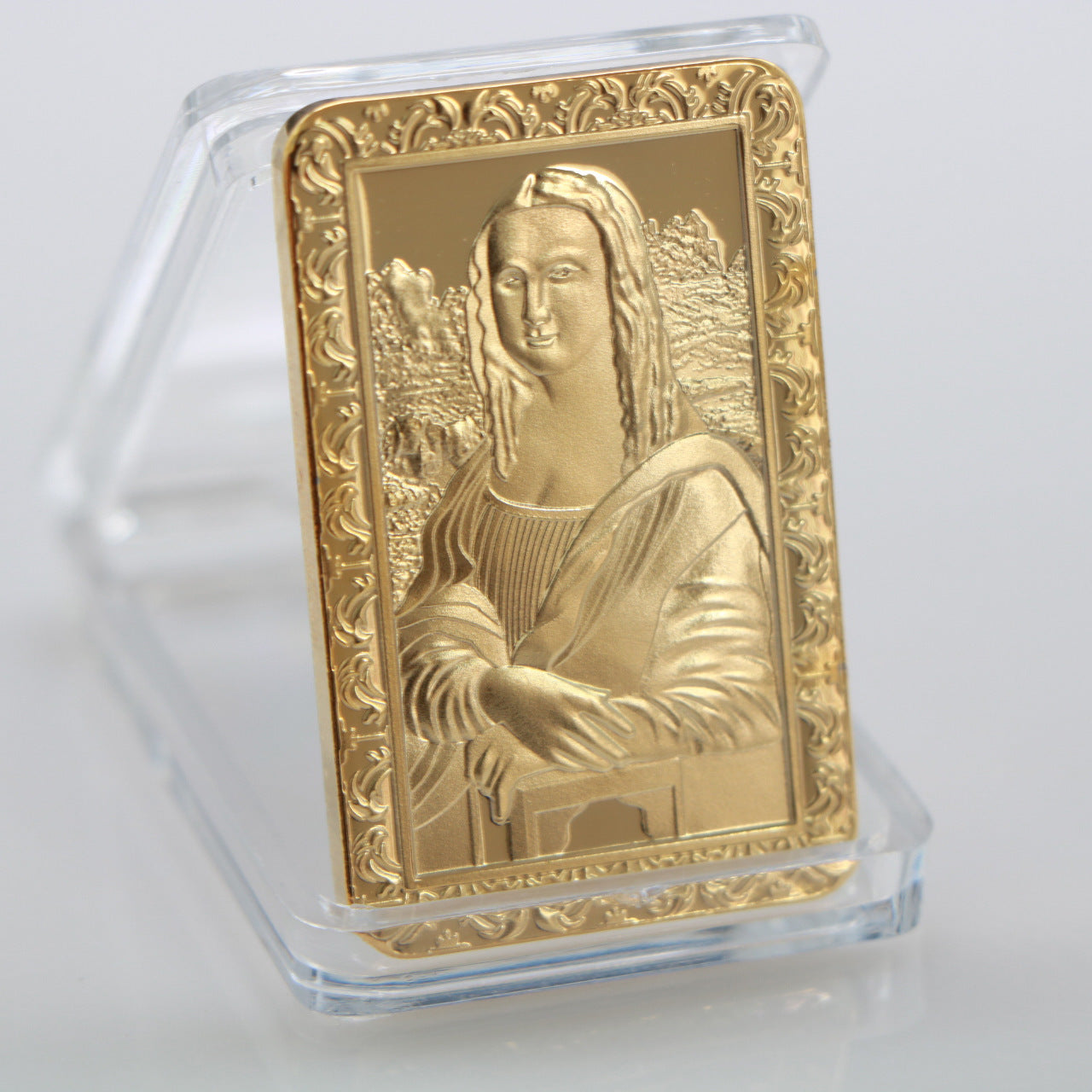 Da Vinci Mona Lisa Gold Plated Bar Commemorative Coin Souvenir Art Bar