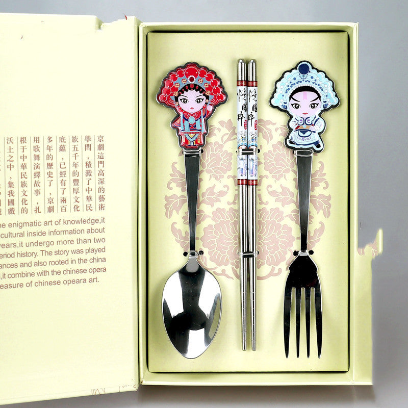 Peking Opera Mask Tableware Chopsticks Bowl China