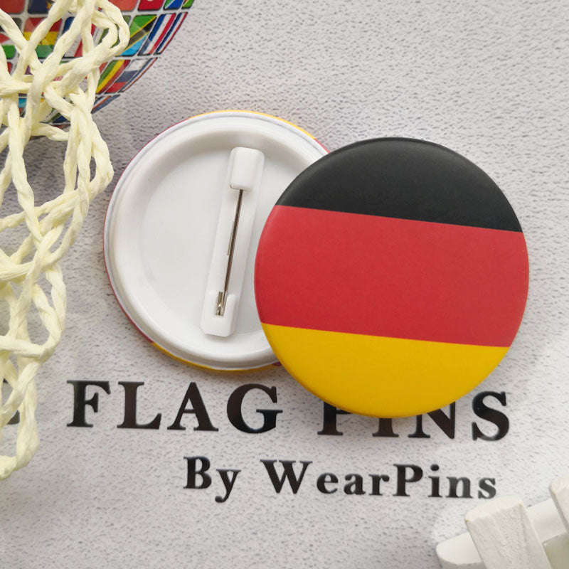 Germany Flag Map Rainbow Button Badge