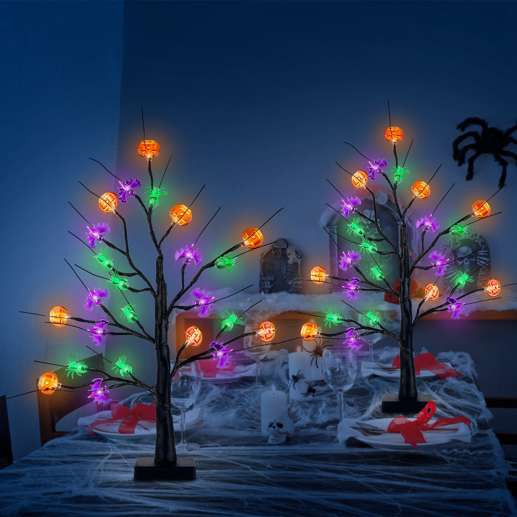Lighted Halloween Tabletop Trees, Set of 2 with Timer – image 4