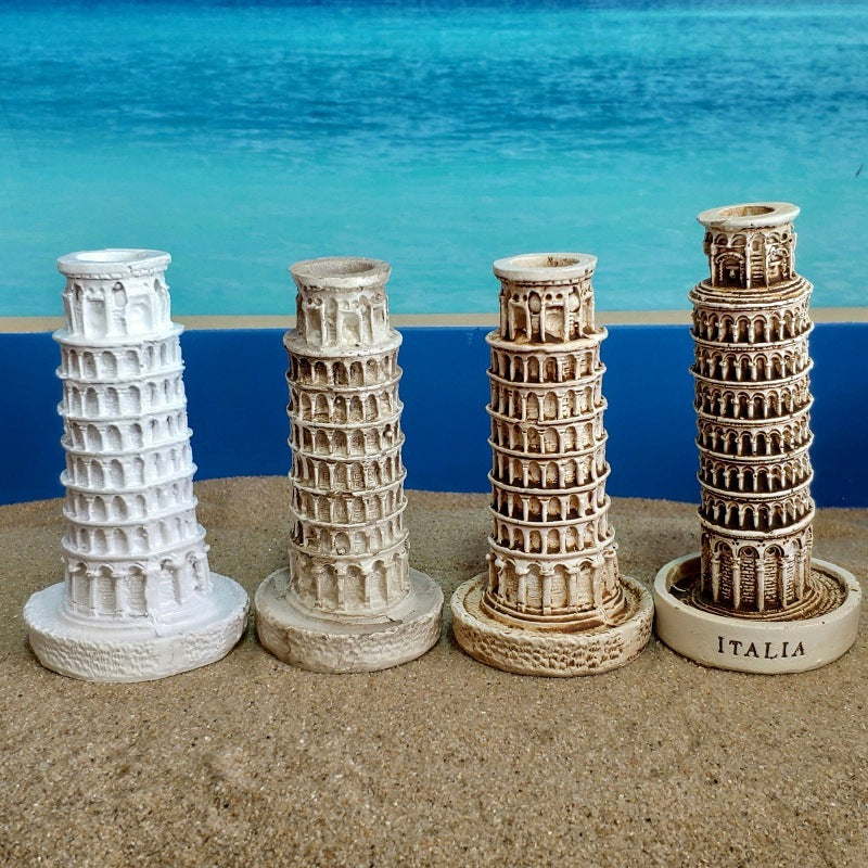 Italian Leaning Tower Of Pisa Sand Set Psychological Sand Table Accessories Resin Ornament