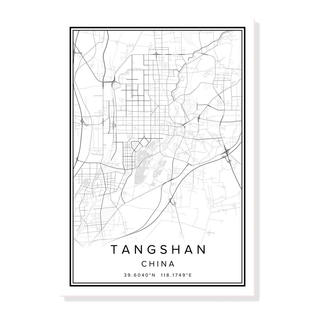 China Qingdao City Map Wall Art Canvas