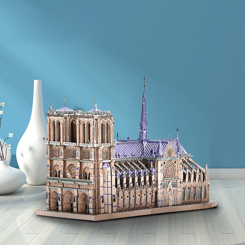 Notre Dame De Paris 3D Three-dimensional DIY Metal Model Building Assembly Creative