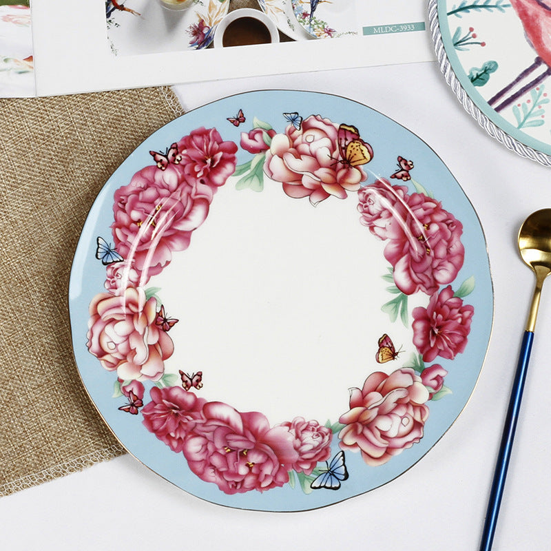 Creative Bone China Plate Household Ceramic Flat Plate