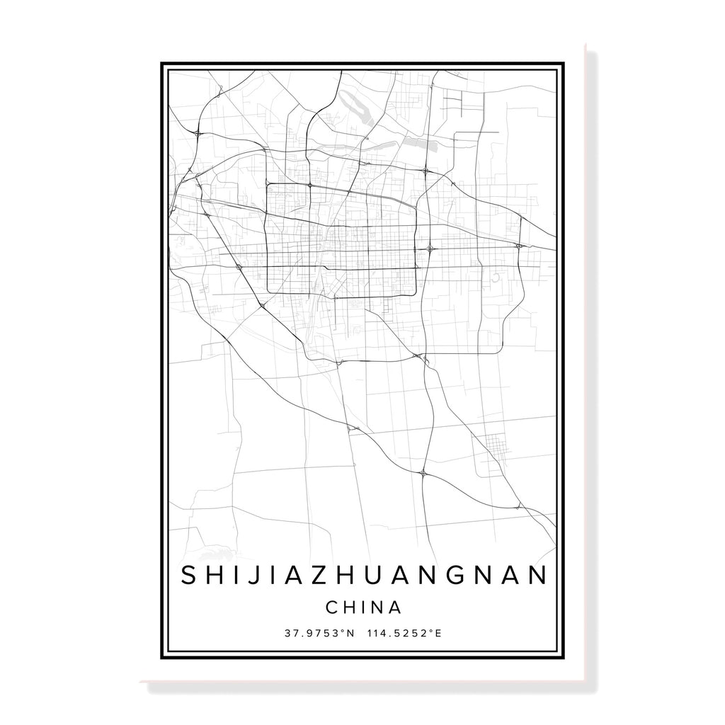 China Qingdao City Map Wall Art Canvas