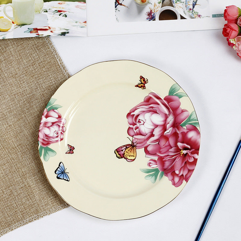 Creative Bone China Plate Household Ceramic Flat Plate