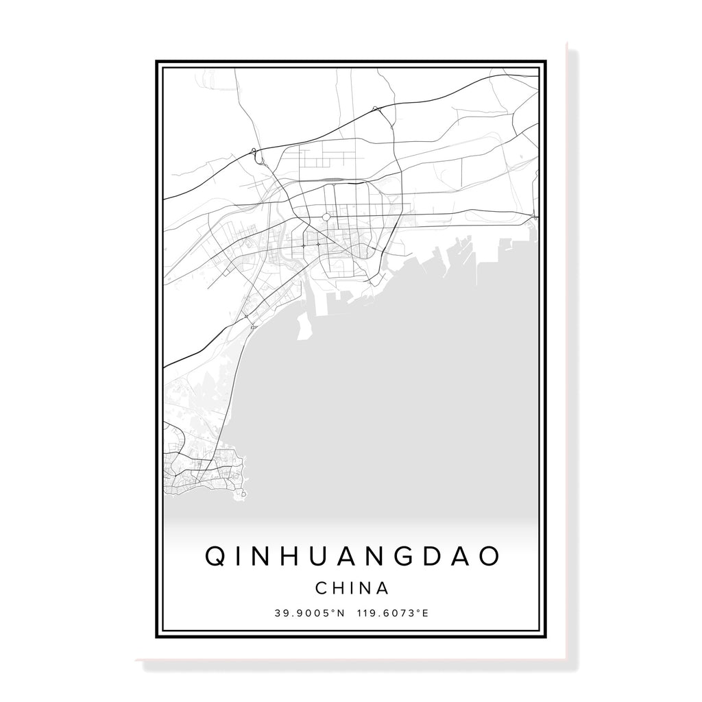 China Qingdao City Map Wall Art Canvas