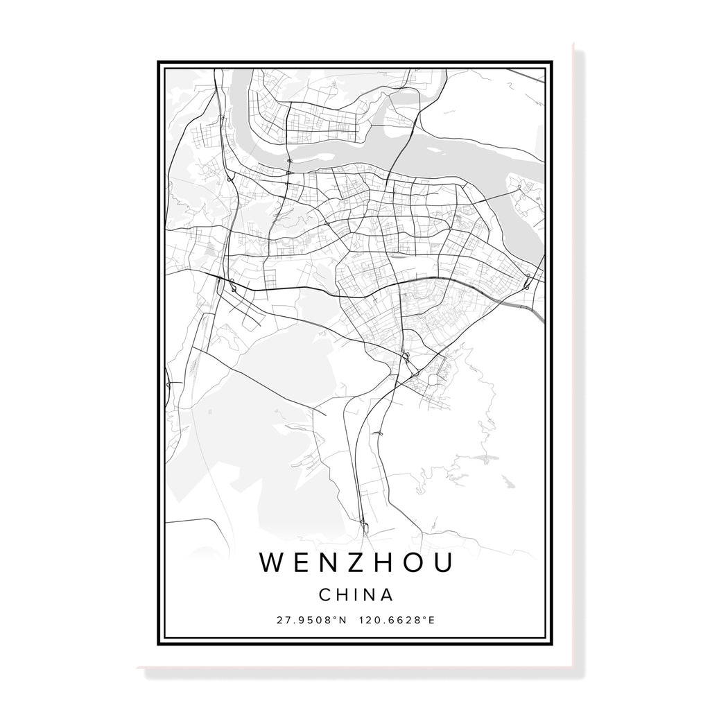 China Qingdao City Map Wall Art Canvas