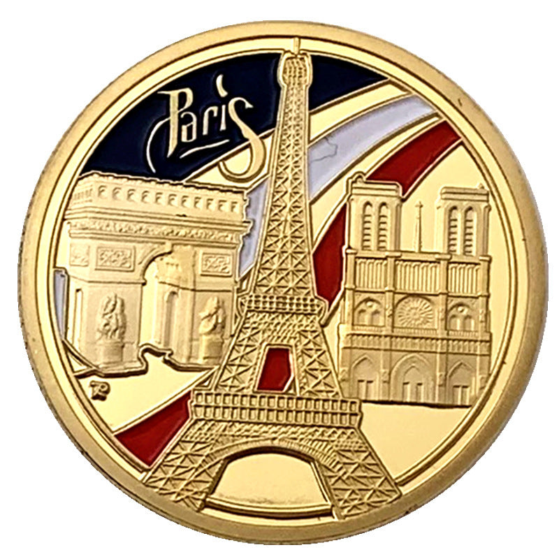 Eiffel Tower Gold Plated Commemorative Coin Customized