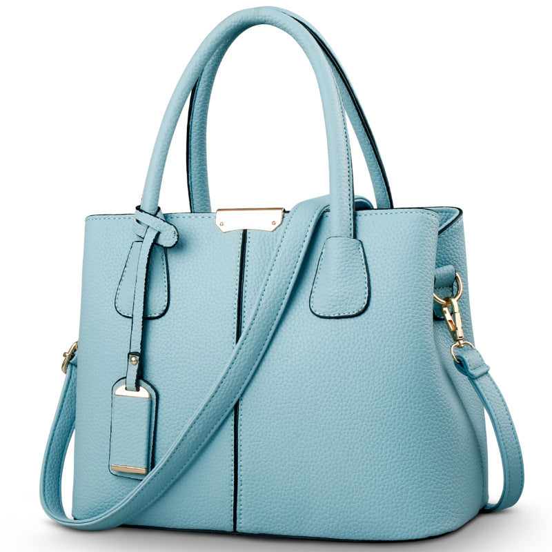 Structured Satchel Tote in Light Blue