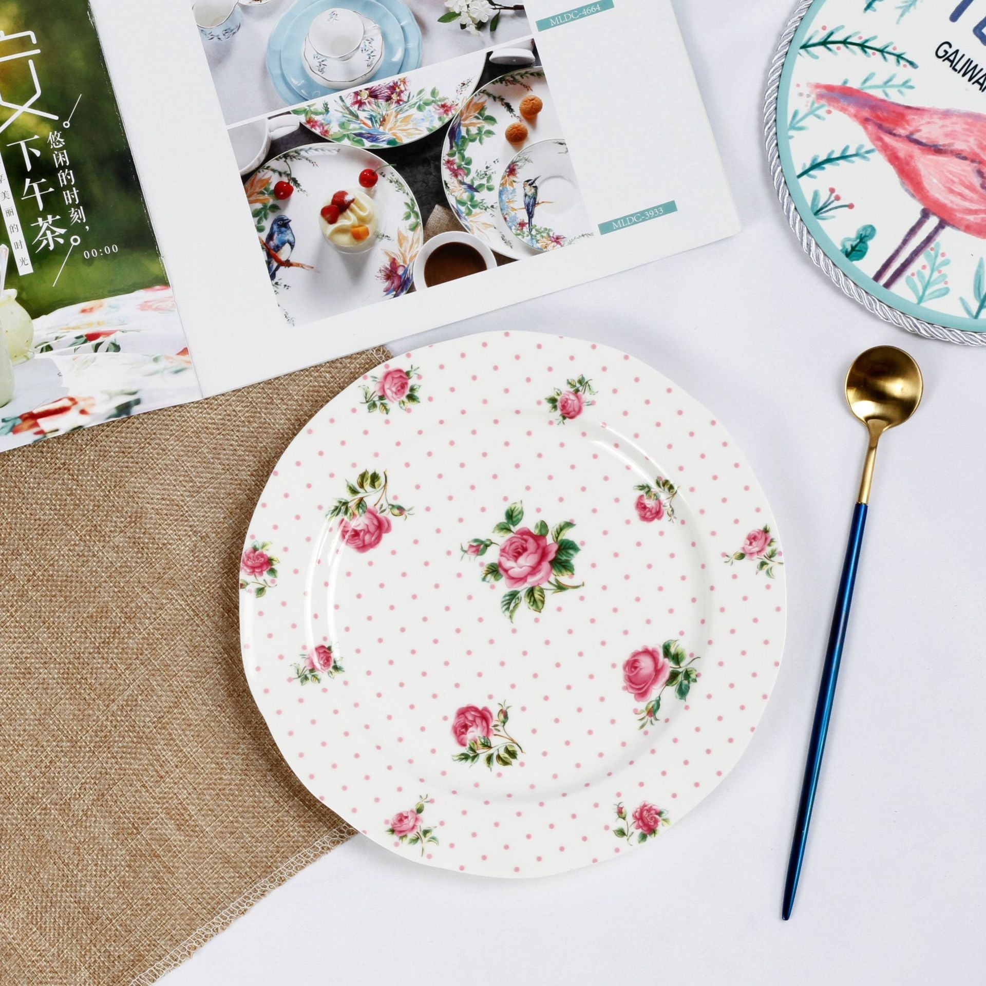 Creative Bone China Plate Household Ceramic Flat Plate