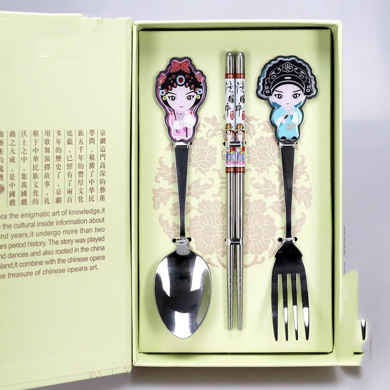 Peking Opera Mask Tableware Chopsticks Bowl China