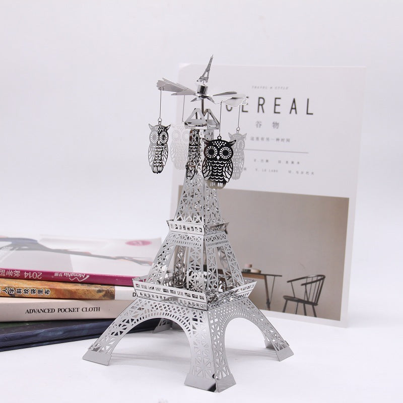 Paris Tower Aromatherapy Revolving Scenic Lantern Rotating Candlestick