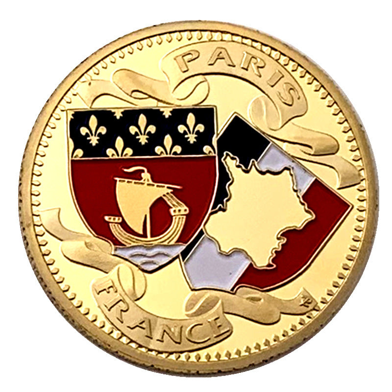 Eiffel Tower Gold Plated Commemorative Coin Customized