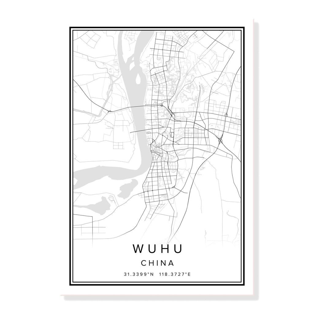 China Qingdao City Map Wall Art Canvas